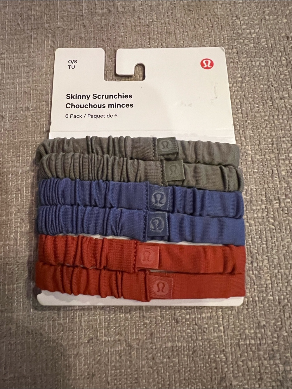 lululemon Skinny Scrunchies 6 Pack NWT Olive Blue Rust